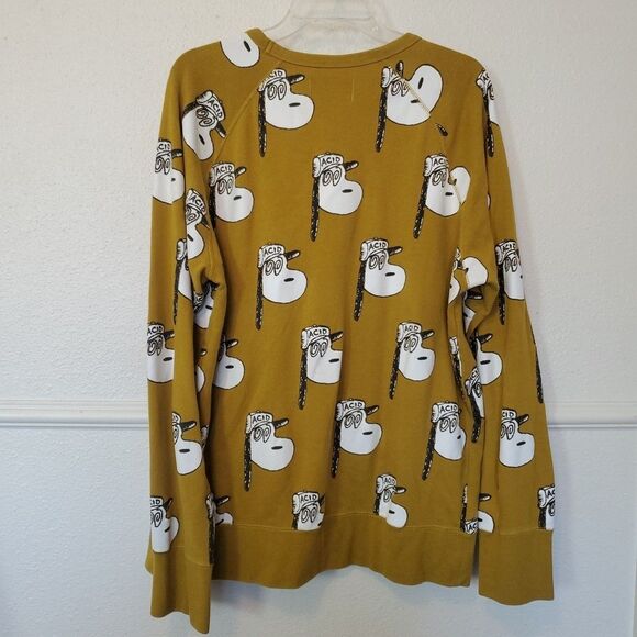 F cking Awesome Snoopy Acid Tee Rare Size XL Yellow Mustard Terry Cloth Inside - Picture 10 of 16